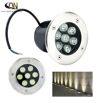 Ücretsiz Kargo Yuvarlak LED yeraltı lambası 7 W Açık Süper Parlak Peyzaj Aydınlatma Su Geçirmez AC85-265V / DC12V