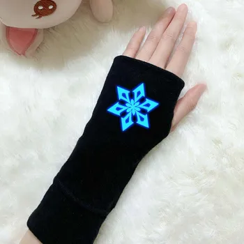 Anime Cosplay Aksesuarları Oyunu Genshin Darbe Aydınlık Sahne Yarım pamuk eldivenler Kış Sıcak Handguards Projesi Yetişkin Çocuk