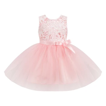 Bebek Kız Sevimli Prenses Elbise Kolsuz Dantel Tül Parti Bale Dans Tutu Elbise Düğün Parti için Bebek Duş Vaftiz Yeni