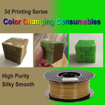 3d Yazıcı Sarf Malzemeleri Renk Değiştirebilir PLA 1.75 mm Renk Değiştiren Sarf Malzemeleri Termal Hat Sıcaklığa Duyarlı 3d Bobin 1kg