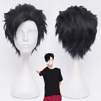 Haikyuu!! 30cm Tetsurou Kuroo Tetsuro Kısa Siyah Tarzı Sentetik saç Cosplay Peruk ısıya dayanıklı Kostüm Peruk