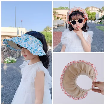 Yaz Bebek Kova Şapka Kızlar İçin Katlanabilir Hiçbir Üst çocuk vizör kep Çocuklar UV Koruma Boş silindir şapka Plaj Geniş Ağız Güneş Kapaklar