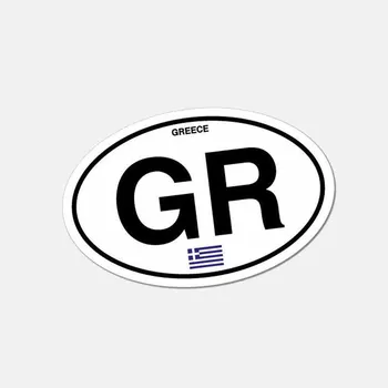Oval Bayrak Araba Sticker Yunanistan Ülke Kodu GR Sticker Motosiklet Çıkartması, 11cm * 7cm