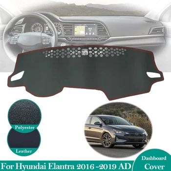 Hyundai Elantra 2016 - 2019 için REKLAM Avante Kaymaz Deri Mat Dashboard Kapak Pad Güneşlik Dashmat Anti-uv Halı Aksesuarları