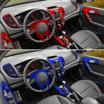 KİA Forte 2009-2016 için İç Merkezi Kontrol panelli kapı Kolu 3D / 5D Karbon Fiber Etiketler Çıkartmaları Araba styling Aksesuar