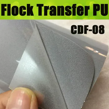 CDF-08 Gümüş gri Akın transferi PU VİNİL FİLM, giysi için ısı transferi akın vinil boyutu: 50 * 100 cm / lot