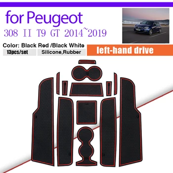 Kapı Oluk Toz geçirmez Ped Peugeot 308 II için T9 GT 2014~2019 2015 Kauçuk kaymaz Mat Bardak Tutucu Ped Kapısı Yuvası Arası Oto Parçası