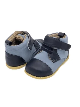 Tipsie Toes Marka Yüksek Kaliteli Deri Dikiş Çocuk Çocuk Yumuşak Çizmeler okul ayakkabısı Erkekler İçin 2023 Sonbahar Kış 21403 Moda