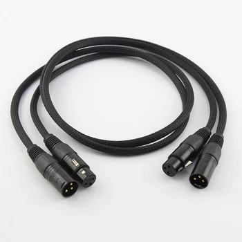 Çift A53 5N OCC bakır kablo ses Dengesi bağlantı kablosu XLR fiş konnektörü HİFİ Ses XLR Fiş Kablosu