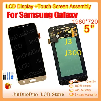 Yüksek Kalite Samsung Galaxy J3 J300 Dokunmatik Ekran LCD samsung için dijitalleştirici montajı J3 2015 LCD