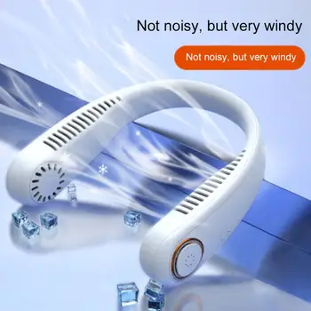 Tembel Asılı Boyun Fanı Dilsiz Açık Spor 3 Dişliler Rahat Giyen USB Küçük Fan Katlanır Yapraksız Asılı Boyun Elektrikli Fanlar