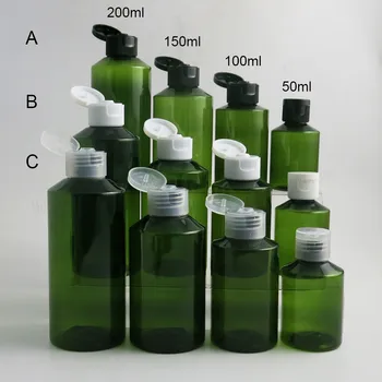 30 x Doldurulabilir Boş 50ml 100ml 150ml 200ml Omuz eğimi PET Plastik Krem Cilt Bakım Şişeleri Şampuan İçin