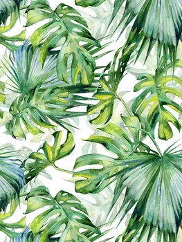 Kabuğu Ve Sopa Çıkarılabilir palmiye Yaprağı Kendinden Yapışkanlı Duvar Kağıdı Prepasted Su Geçirmez Duvar Kağıdı Restoran Duvar Dekorasyon Çıkartmaları
