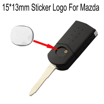 2 ADET/GRUP 15*13mm Araba Anahtarı Kabuk Etiket Logosu Mazda Amblem Rozeti Oval Alüminyum DIY Araba Anahtarı Logosu