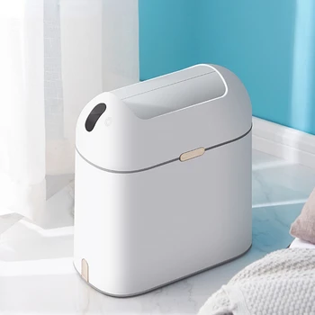 Akıllı çöp tenekesi İndüksiyon Ev Tuvalet Banyo Yatak Odası Oturma Odası Çöp Sepeti Otomatik Elektrikli Tabure Fiber Davul