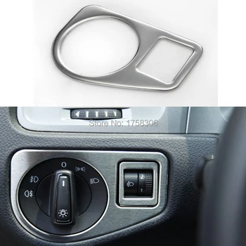 Paslanmaz Çelik Araba far anahtarı düğme kapağı kalkanı dekorasyon çerçeve sticker Fit Volkswagen VW Golf 7 İçin MK7