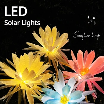 4 Adet Bahçe Güneş Epiphyllum açık havada ışıkları Avlu Çim Parti Parkı Parti Festivalleri Dekor Zemin Ekleme LED Peyzaj Lambalar