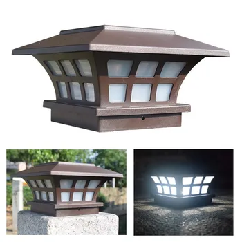 1-4 adet Güneş sütun ışığı Sütun Kafası Gece Lambası Bahçe Çit Peyzaj Dekorasyon Su Geçirmez Avlu Kapısı Chapiter Lambası