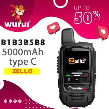 Wuruı zello B300 POC walkie talkie mini 4g İki yönlü telsiz Cep telefonları profesyonel uzun mesafe aralığı Amatör konuşkan telsiz