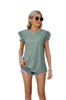 2023 Yaz Kadın Kısa Gömlek Pamuk Kısa Kollu gömlek formaları yazlık gömlek
