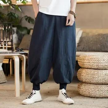 Erkekler Katı Gevşek harem pantolon Erkekler Rahat Hip Hop Pantolon Ayak Bileği Uzunluğu Pantolon Joggers Streetwear Boy Yaz Moda Geniş Bacak