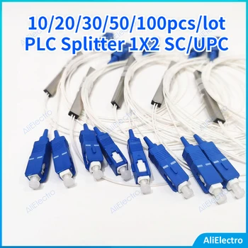 10/20/30/50/100 adet / grup Splitter 1X2 PLC SC / UPC APC Fiber Optik Tek Modlu 0.9 mm G657A1 LSZH 1m PVC