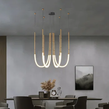 Iskandinav Modern Sanat Hattı Led kolye ışıkları asılı lamba yemek odası / Oturma Odası Ev sanat Dekorasyon aydınlatma armatürü