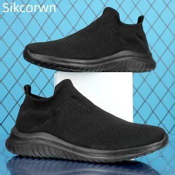 Siyah Çorap Yumuşak ayakkabı Erkekler Kadınlar Sneakers Boyutu 45 Spor Hafif rahat ayakkabılar Moda Daireler Üzerinde Kayma Ayakkabı Erkek Loafer'lar