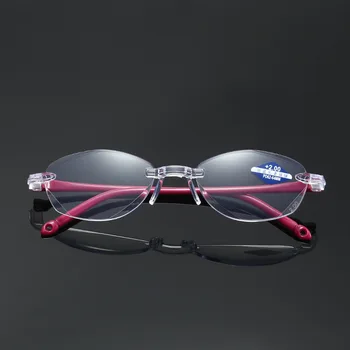 Çerçevesiz okuma gözlüğü Kadın Anti Mavi ışınları Presbiyopi Gözlük Bilgisayar Oyun Gözlük ile 1.5 2.0 2.5 3.0 3.5 4.0