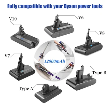 Dyson V6 V7 V8 V10 Tip A / B 12800mAh Yedek Pil için Mutlak Telsiz Vakum elektrikli el süpürgesi