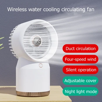 Spreyli fan Taşınabilir Klima Nemlendirici Fan 3600mAh Pil Şarj Edilebilir Ofis Masası Hava Soğutma Fanı Gece Lambası ile