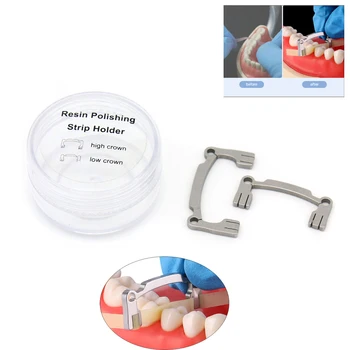 Ücretsiz Kargo 2 ADET Diş Parlatma Şerit Tutucu Seti Metal El Bitirme Diş Hekimi Oral Cavi Aracı Reçine Diş Taşlama