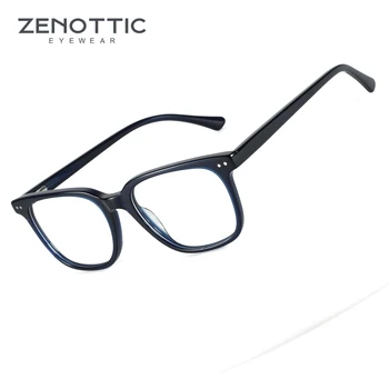 ZENOTTIC Klasik Kare Optik Gözlük Çerçevesi Unsıex 2023 Moda Gözlük Reçetesiz Şeffaf Lens Asetat Gözlük R0041