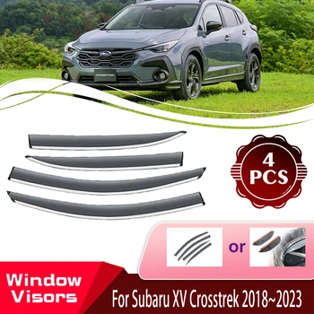 Araba Yağmur Saptırıcı Subaru XV İçin GT Crosstrek 2018 ~ 2023 Araba Pencere Rüzgar Güneş Yağmur Visor Deflector Weathershields Araba Aksesuarları