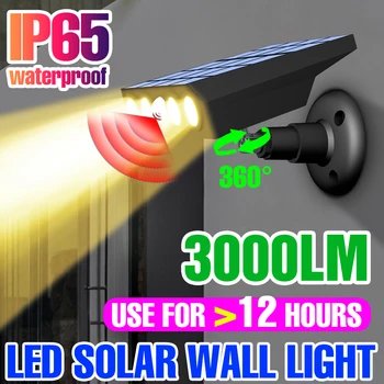 LED güneş Sokak Lambası Açık bahçe lambası IP65 su geçirmez duvar aydınlatması Dış Aydınlatma İçin Hareket Algılama Projektörler Spot