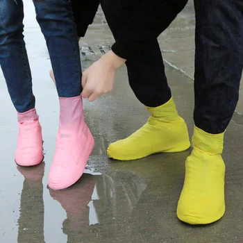 Yağmur çizmeleri Su Geçirmez Ayakkabı Kapağı Silikon Unisex Ayakkabı Koruyucuları Su Geçirmez Kaymaz Ayakkabı Kapakları Yeniden Kullanılabilir Açık yağmur çizmeleri