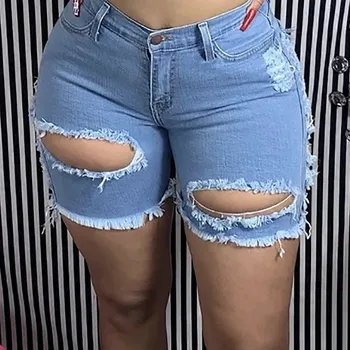 Seksi Düz Renk Kot Şort Oymak Sıcak Pantolon Moda Kot Yıpranmış Kot Kadınlar İçin Çapak Kenarları Nefes Vaqueros 2023