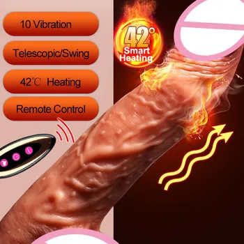 Kadınlar İçin seks Oyuncakları Otomatik Teleskopik Rotasyon Yapay Penis Vibratör Vantuz Dildos Masturbator ısıtma Penis Uzaktan Kumanda Dick