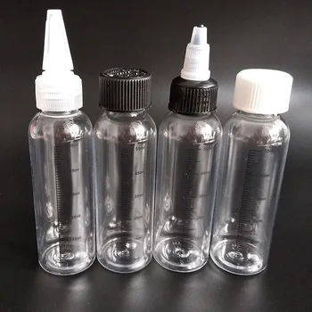 Plastik Doldurulabilir pet şişe 60ml Sıvı ölçüm Şişesi Mezuniyet Ölçekli Su Şişesi ile Çocukların Açamayacağı Kapaklar