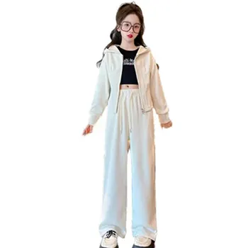 Çocuk Giyim Ceket + Pantolon Kız Elbise Bahar Sonbahar Ince Kıyafet Rahat Tarzı çocuk Takım Elbise Trcksuits 6 8 10 12 14 Yaşında