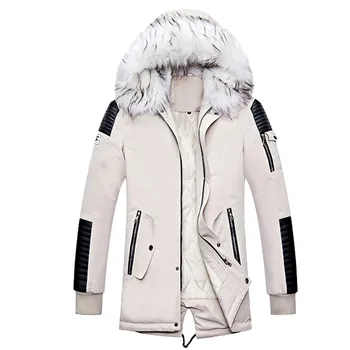 Kış Büyük Cepler Kalın Parkas Erkekler Rüzgar Geçirmez sıcak tutan kaban Kürk Yaka Kapşonlu Alaska Ceketler Kalın Erkek Snowjacket Moda Dış Giyim