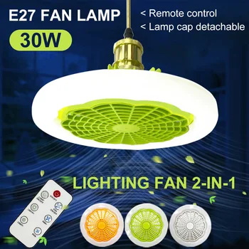 E27 Ayrılabilir Kafa fan ışığı Akıllı Kablosuz Uzaktan Kumanda iç mekan aydınlatması fan ışığı Tavan Aydınlatma fan lambası