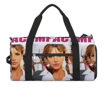 Britney spor çantaları Paris Lindsay Özgürlük Seyahat spor çanta Ayakkabı ile Komik Çanta Erkek Kadın Tasarım Su Geçirmez spor çantası