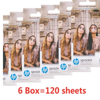 GIAUSA 6 Kutu (60 Yaprak) HP Dişli Fotoğraf Kağıdı 2x3 Mini Fotoğraf Kağıdı Cep Fotoğraf Yazıcısı HP Çinko Macun Fotoğraf Kağıdı