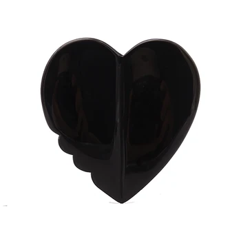 Yeni Tasarım Doğal Siyah Obsidyen Gua Sha Taş Yüz ve Vücut Detoks 3D Kalp Şeklinde Kazıma Cilt Sıkılaştırma Guasha Araçları