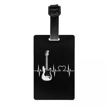 Özel Rock Gitar Kalp Atışı Bagaj Etiketi İsim Kartı İle Müzik Şarkıcı Gizlilik Kapak KİMLİK Etiketi Seyahat Çantası Bavul