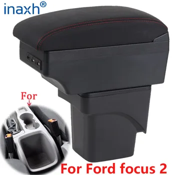 Ford Focus 2 için Kol Dayama Kutusu Ford Focus İçin mk2 Araba Kol Dayama araba aksesuarları İç detaylar Güçlendirme çekmeceli saklama dolabı kutusu USB