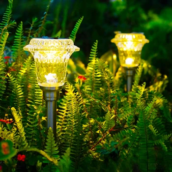 4 Adet Güneş avlu ışıkları açık havada dekor Çimenler Aydınlatmaları Su Geçirmez Villa Bahçeleri Peyzaj Düzeni Zemin Üstü Gölge Lambaları