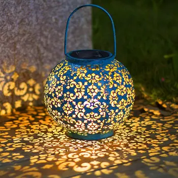 Güneş Retro Büyük Fener Asılı Bahçe dış mekan ışıkları Metal su geçirmez led Masa Lambası Tatil Dekoratif Avlu Gece Lambası