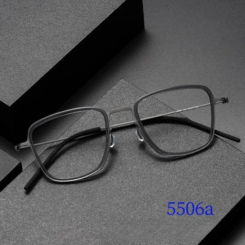 Erkek Gözlük Çerçeveleri 5506A Danimarka Titanyum Vida Kore Gözlük Çerçeveleri Optik Ultra hafif İş Gözlük Çerçevesi